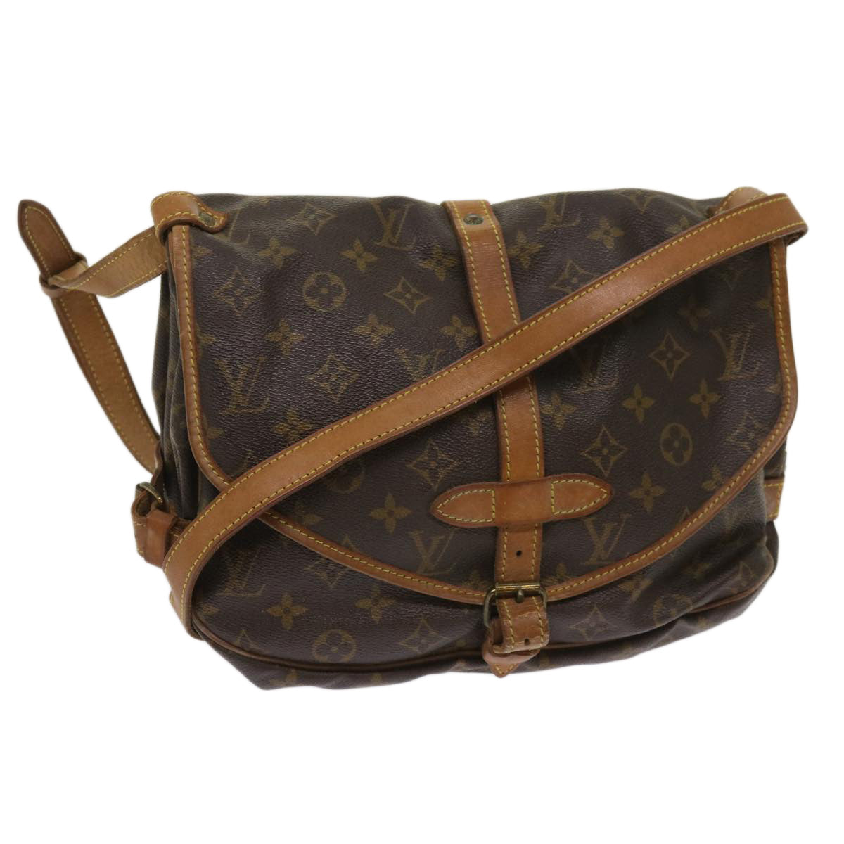 LOUIS VUITTON Monogram Saumur 30 Shoulder Bag M42256 LV Auth 64411