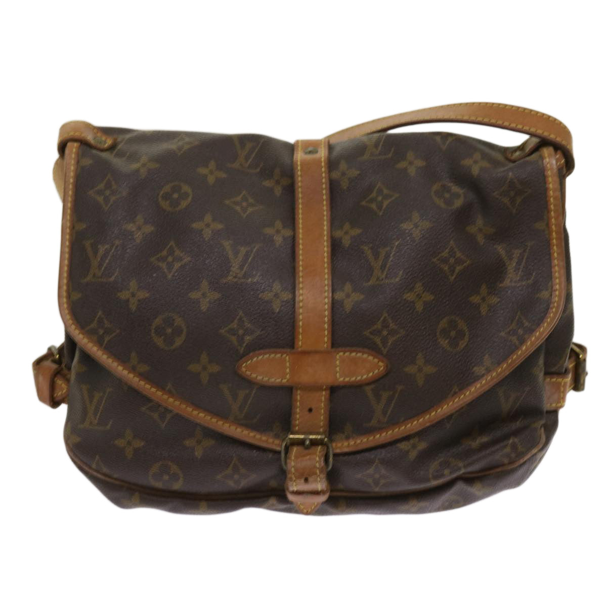 LOUIS VUITTON Monogram Saumur 30 Shoulder Bag M42256 LV Auth 64411