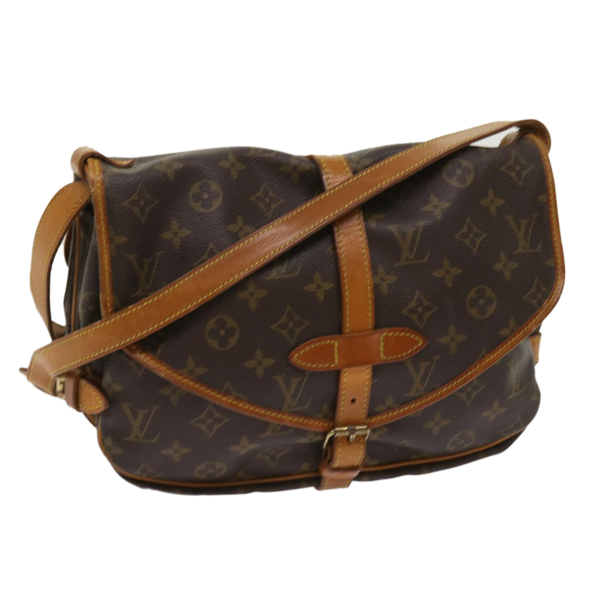 LOUIS VUITTON Monogram Saumur 30 Shoulder Bag M42256 LV Auth 64412