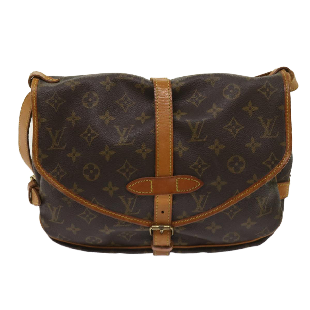 LOUIS VUITTON Monogram Saumur 30 Shoulder Bag M42256 LV Auth 64412