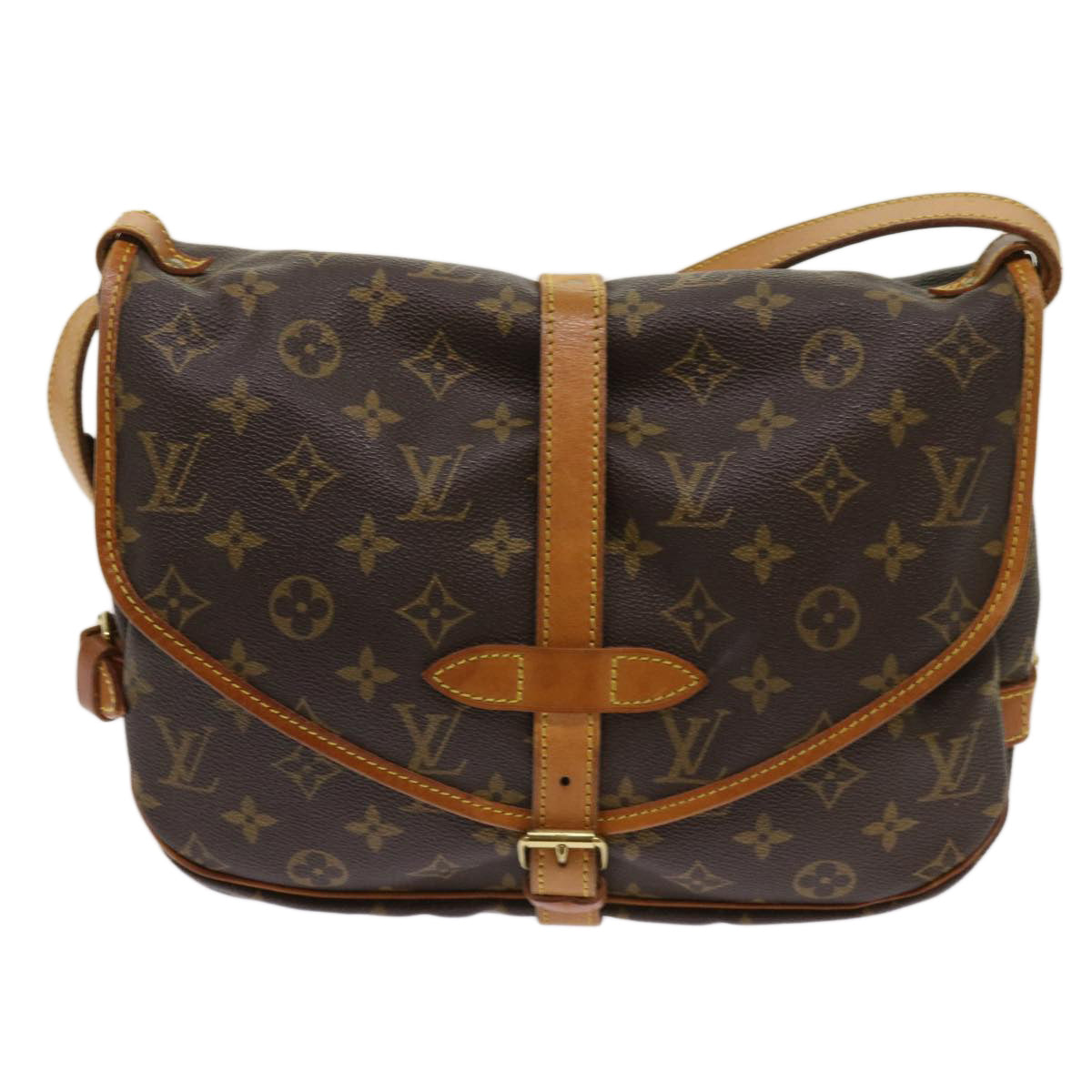 LOUIS VUITTON Monogram Saumur 30 Shoulder Bag M42256 LV Auth 64413