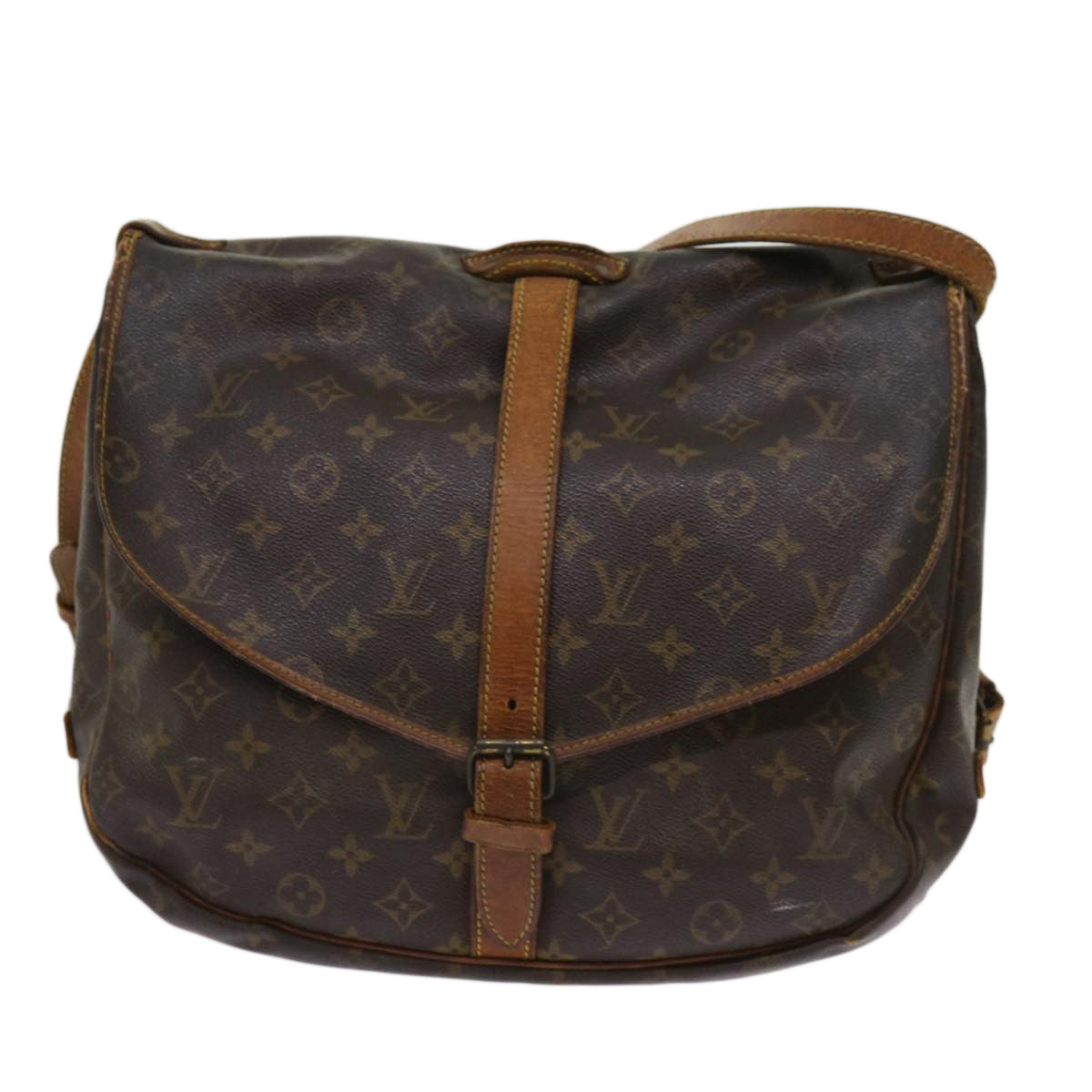 LOUIS VUITTON Monogram Saumur 35 Shoulder Bag M42254 LV Auth 64415