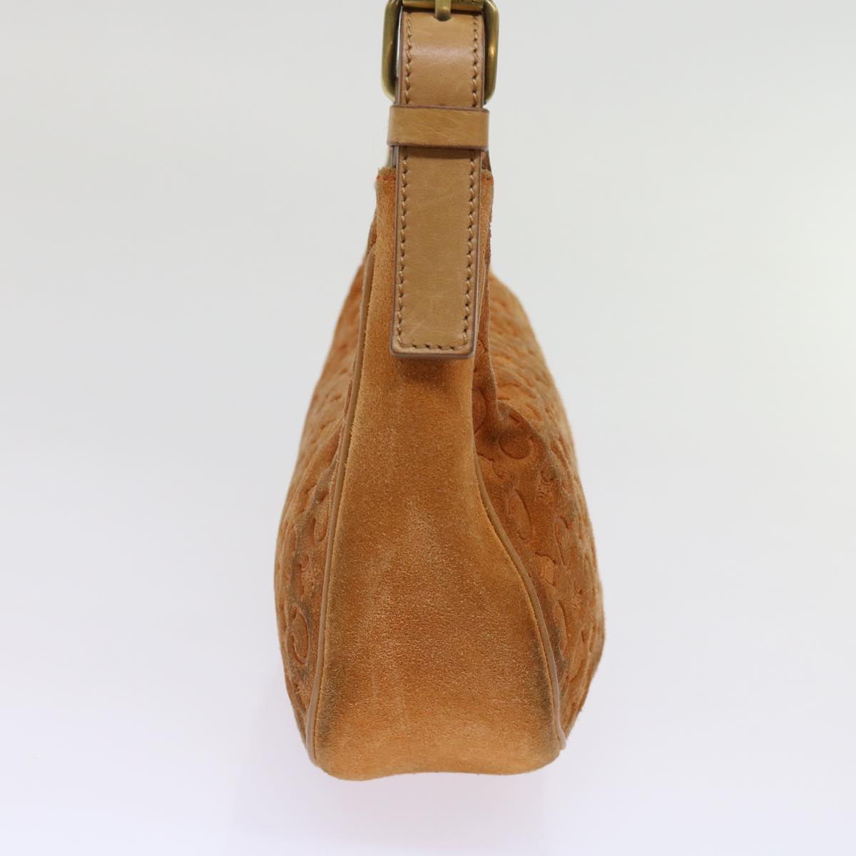 CELINE C Macadam Canvas Shoulder Bag Orange Auth 64453