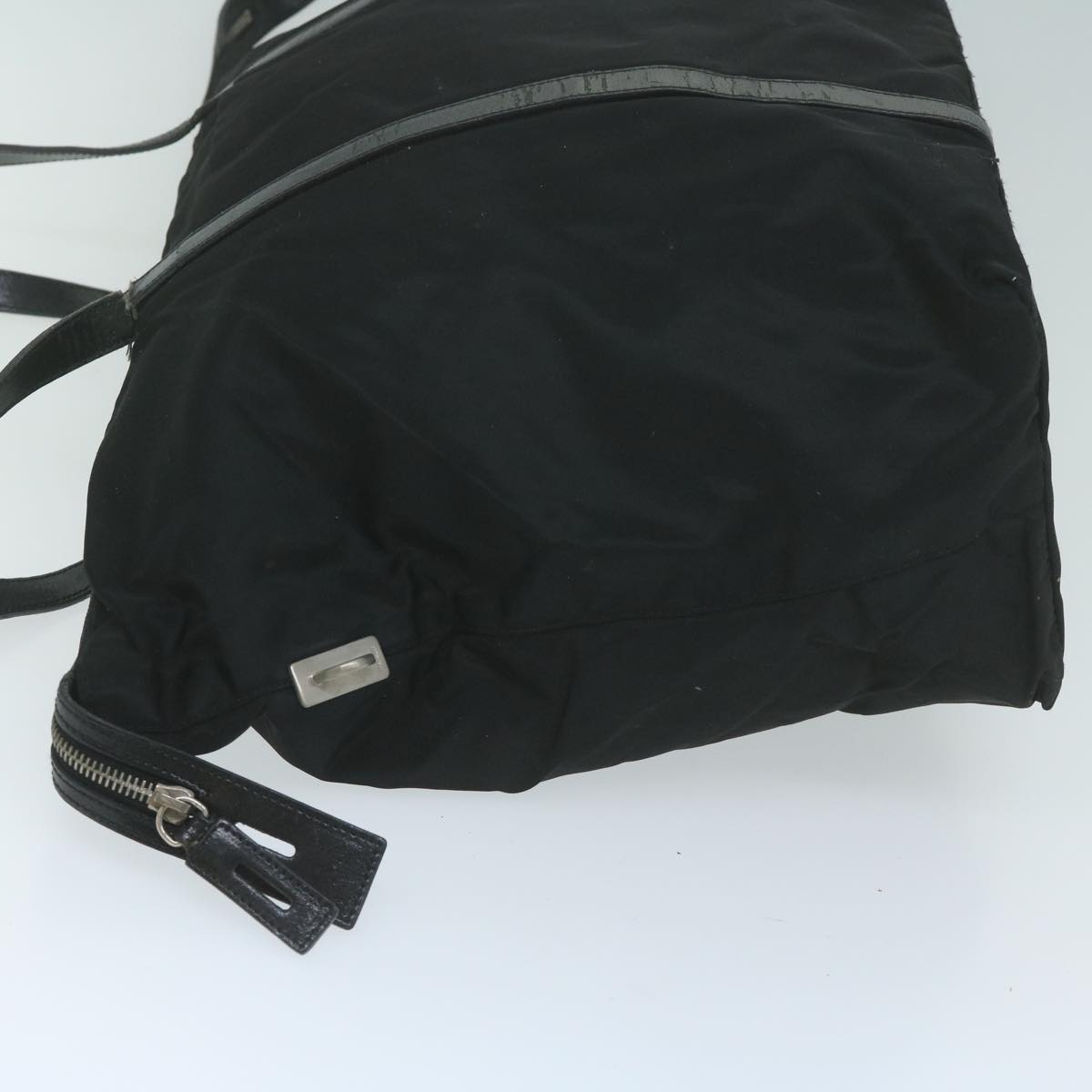 PRADA Tote Bag Nylon Black Auth 64476