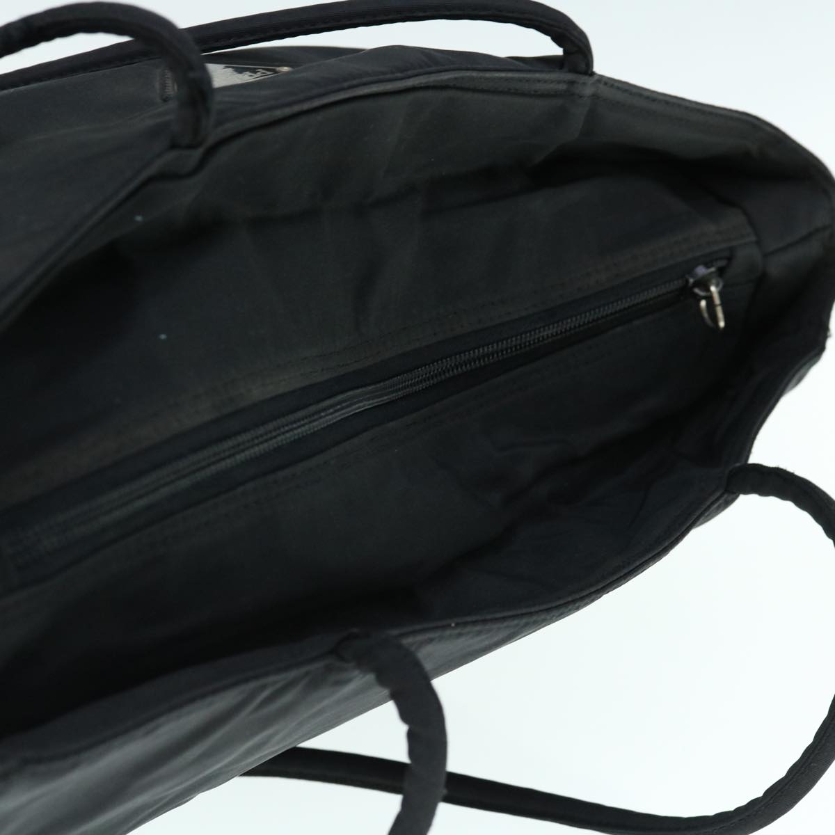 PRADA Tote Bag Nylon Black Auth 64477