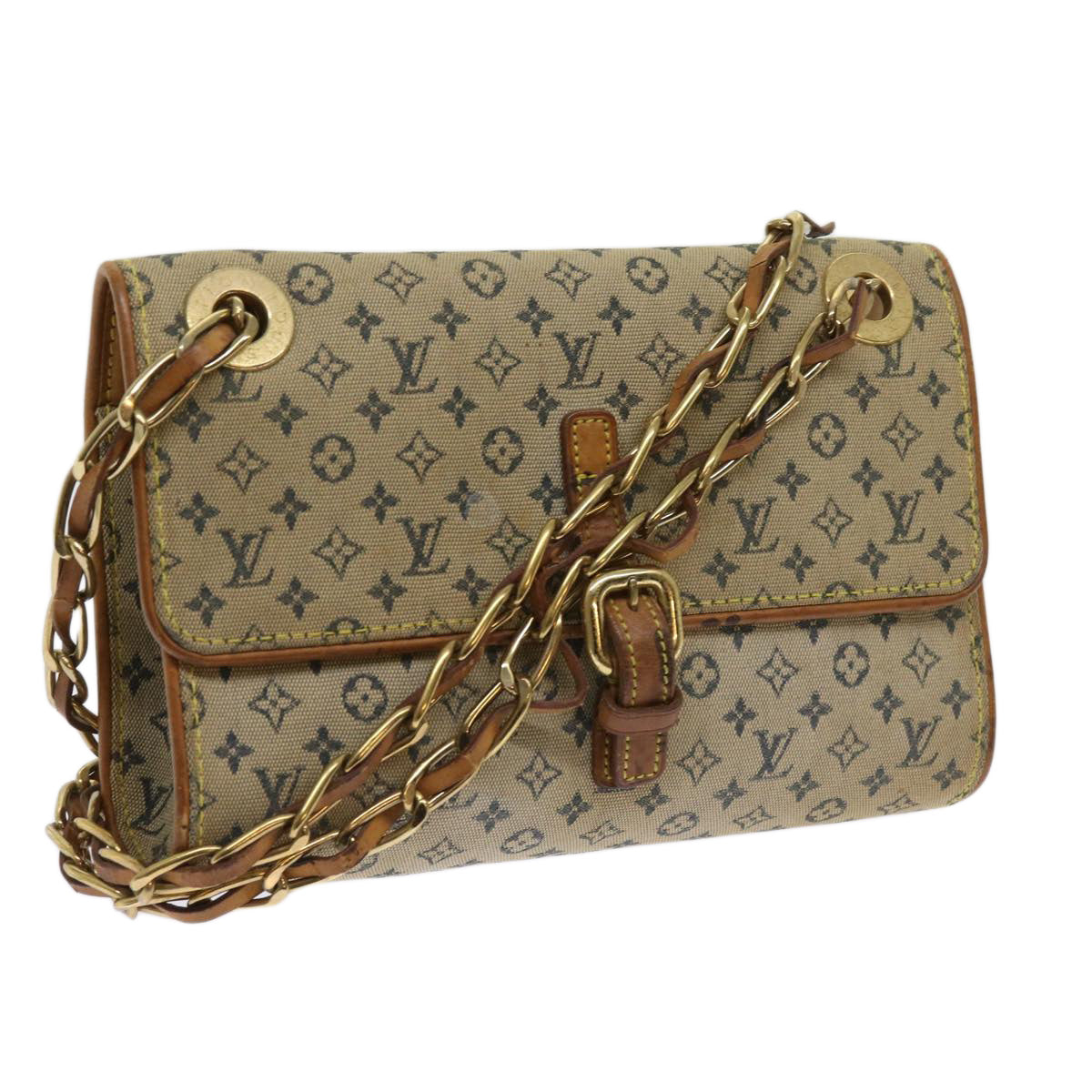 LOUIS VUITTON Monogram Mini Camille Chain Shoulder Bag Blue M92002 Auth 64536