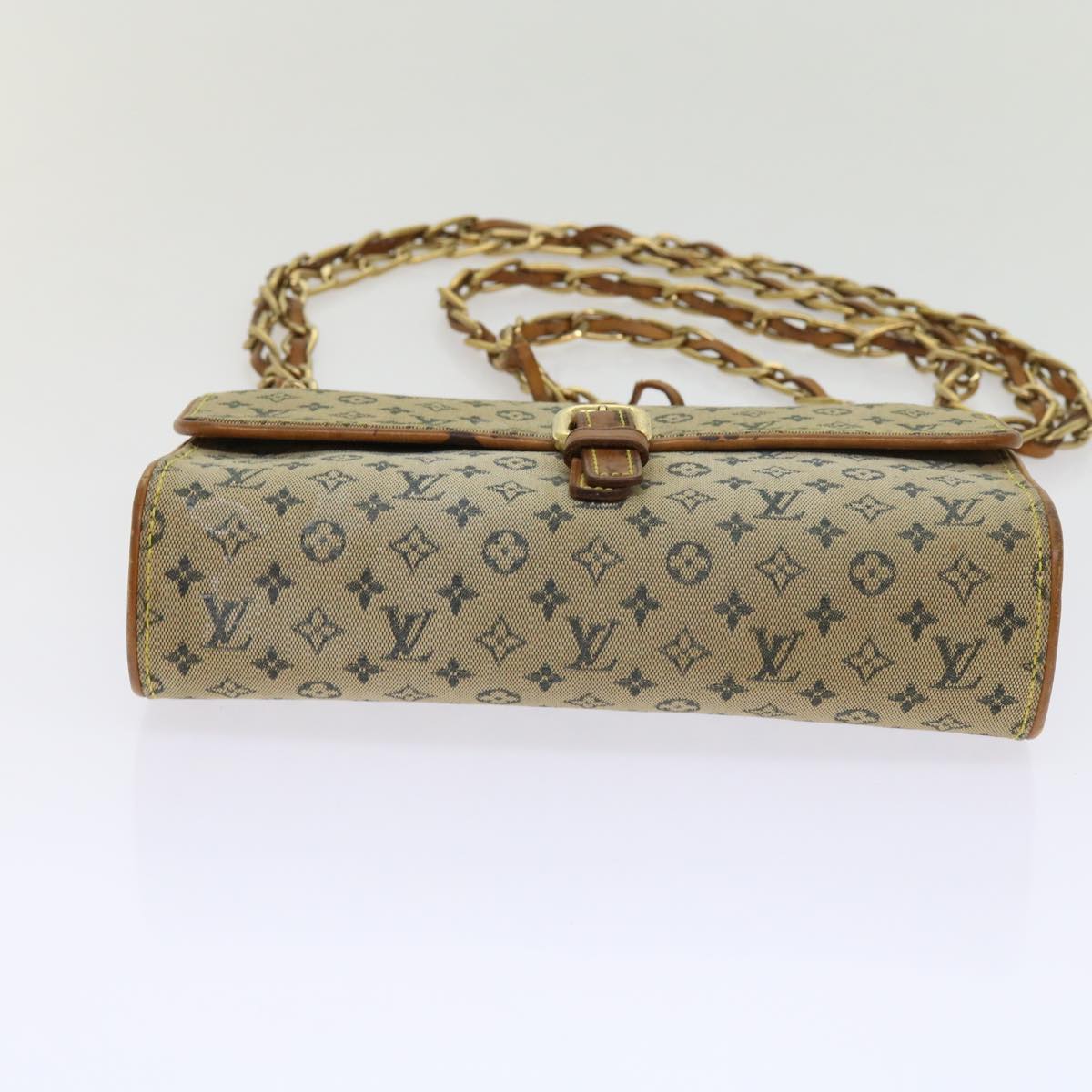 LOUIS VUITTON Monogram Mini Camille Chain Shoulder Bag Blue M92002 Auth 64536