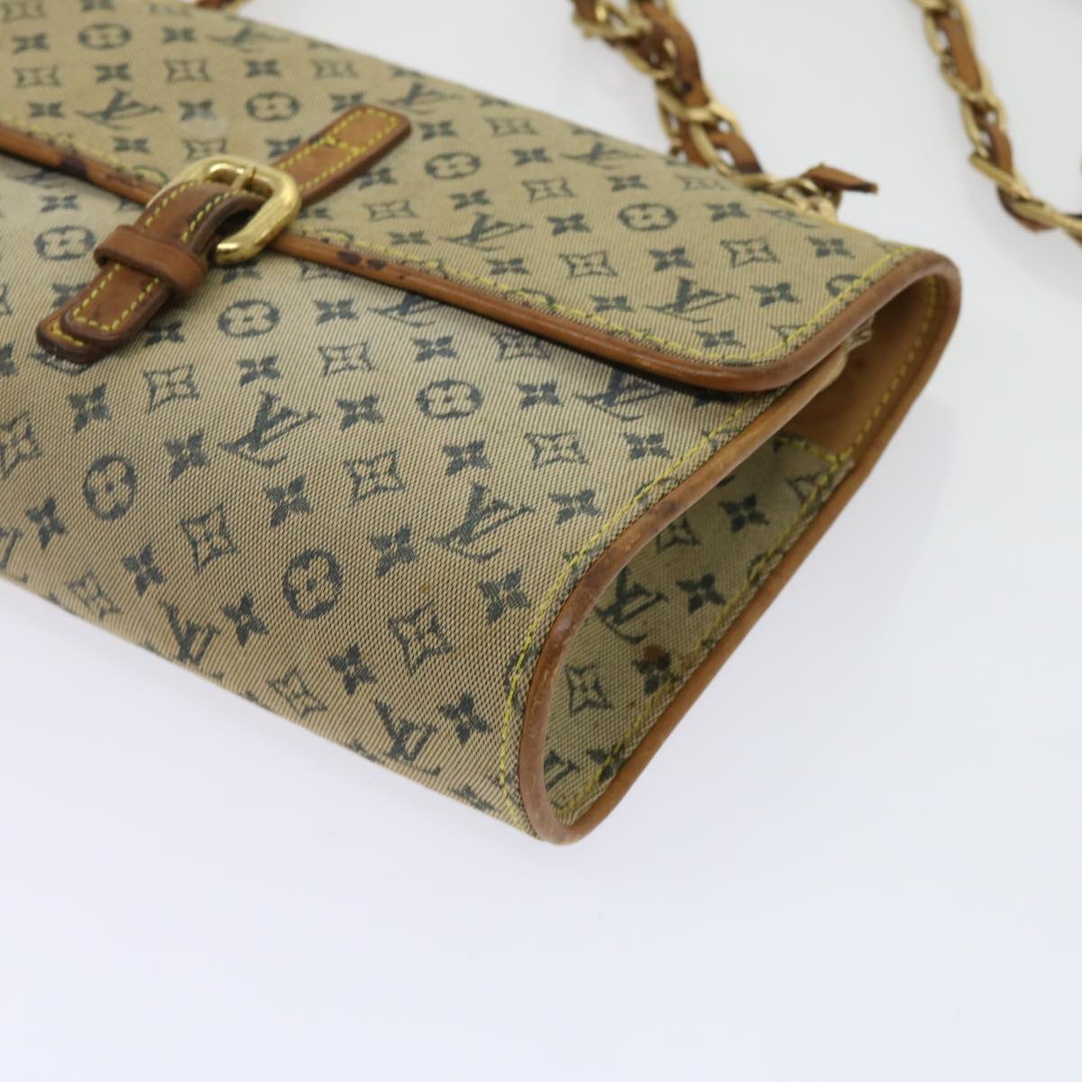 LOUIS VUITTON Monogram Mini Camille Chain Shoulder Bag Blue M92002 Auth 64536