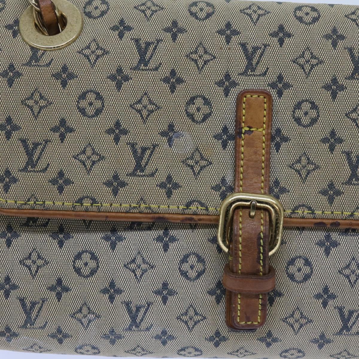 LOUIS VUITTON Monogram Mini Camille Chain Shoulder Bag Blue M92002 Auth 64536 - 0