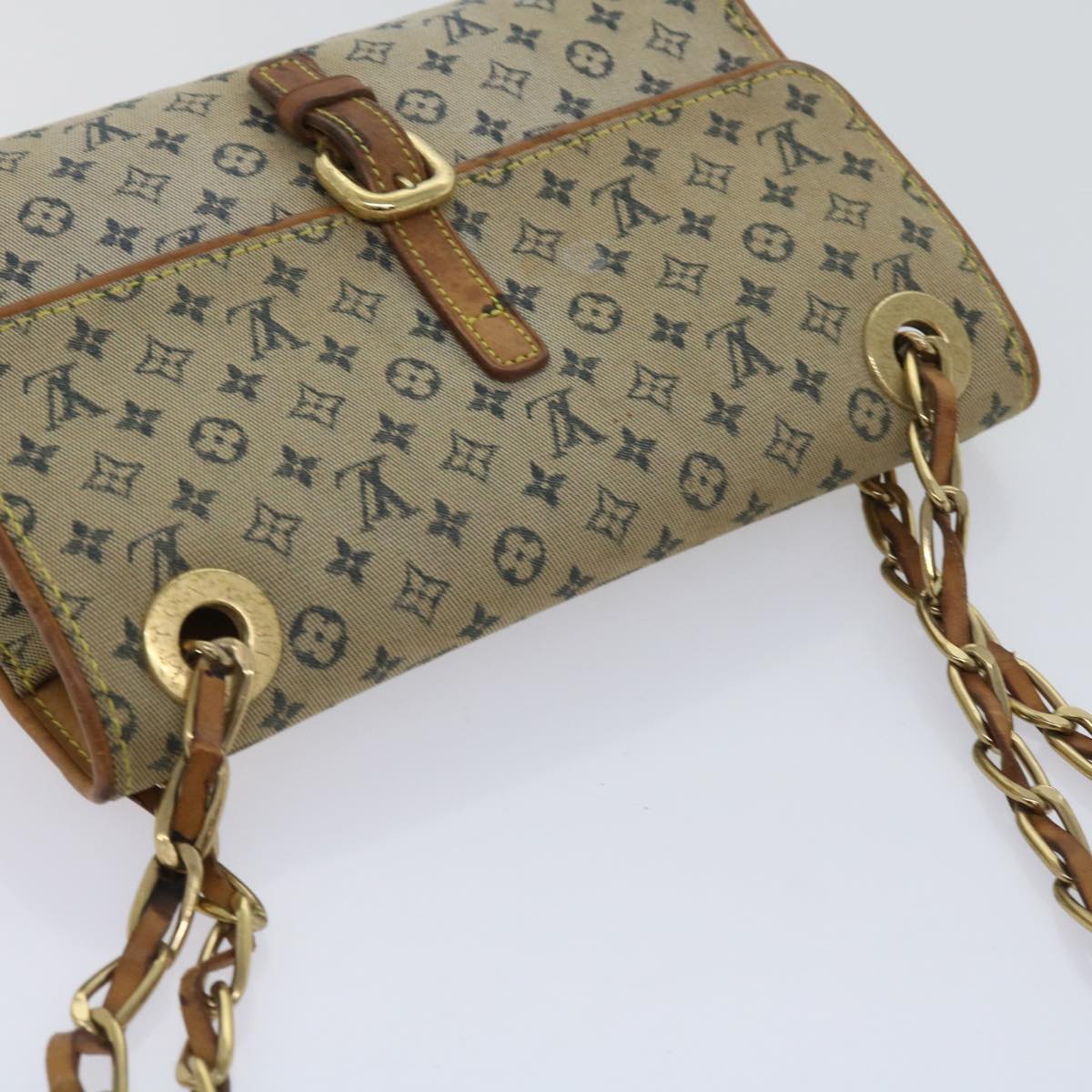 LOUIS VUITTON Monogram Mini Camille Chain Shoulder Bag Blue M92002 Auth 64536