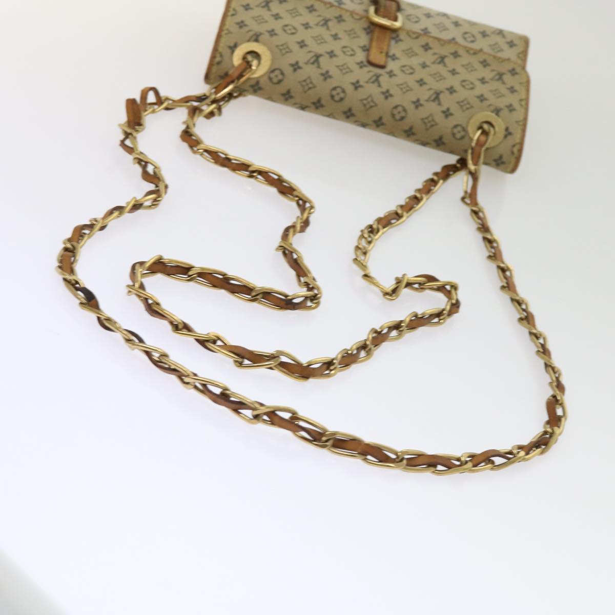 LOUIS VUITTON Monogram Mini Camille Chain Shoulder Bag Blue M92002 Auth 64536