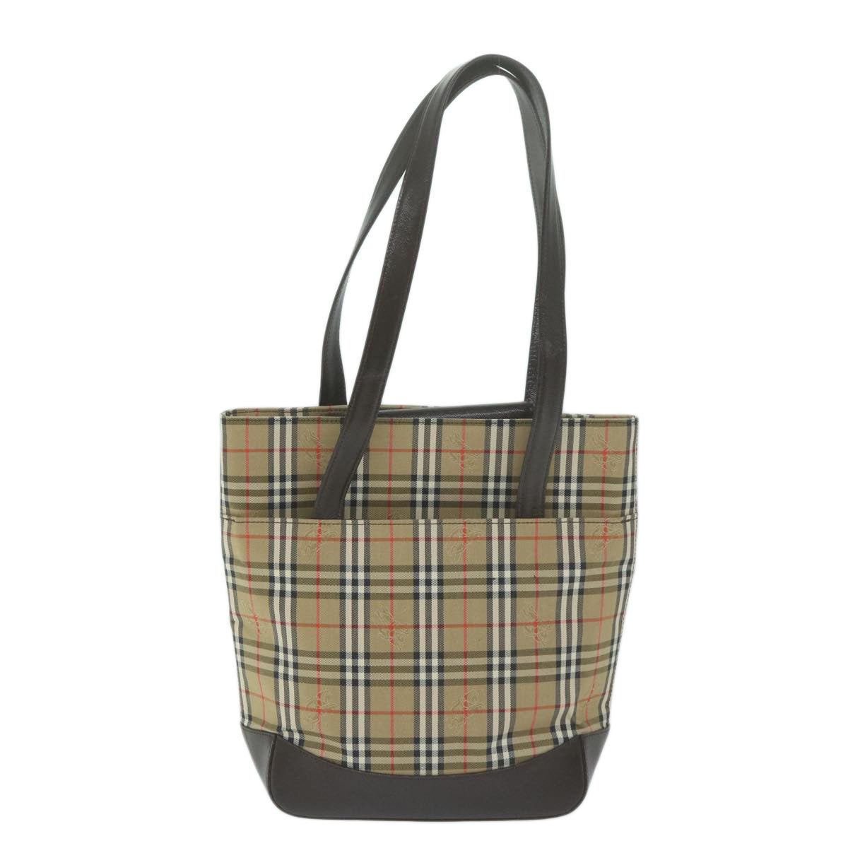 BURBERRY Nova Check Tote Bag Nylon Canvas Beige Auth 64608 - 0