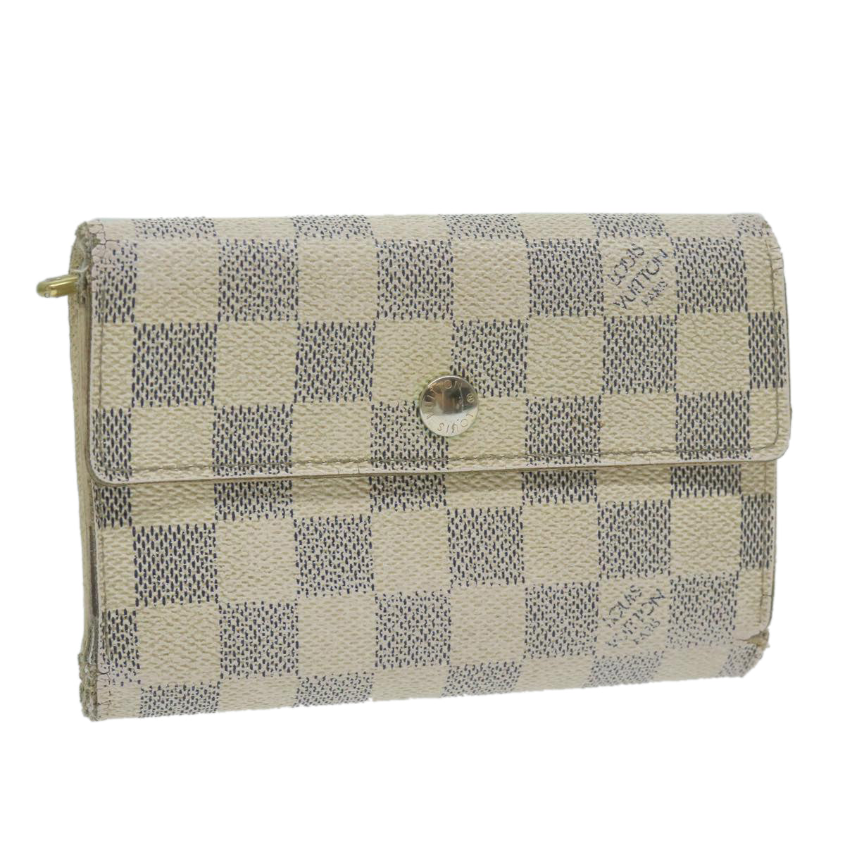 LOUIS VUITTON Damier Azur Portefeuille Alexandra Wallet N63068 LV Auth 64617