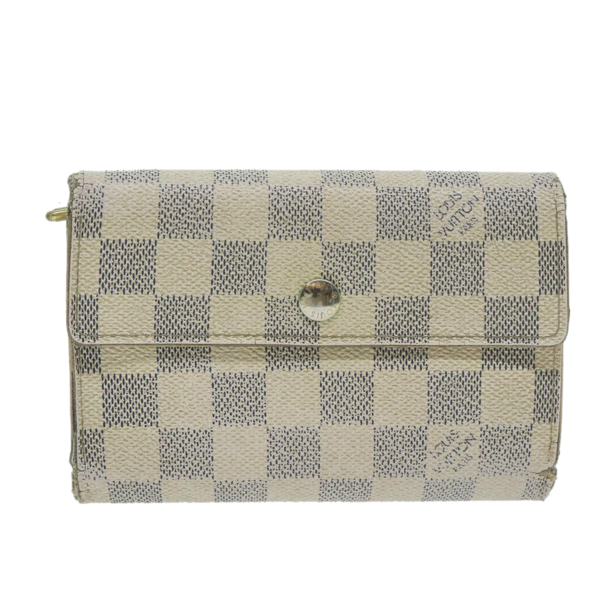 LOUIS VUITTON Damier Azur Portefeuille Alexandra Wallet N63068 LV Auth 64617