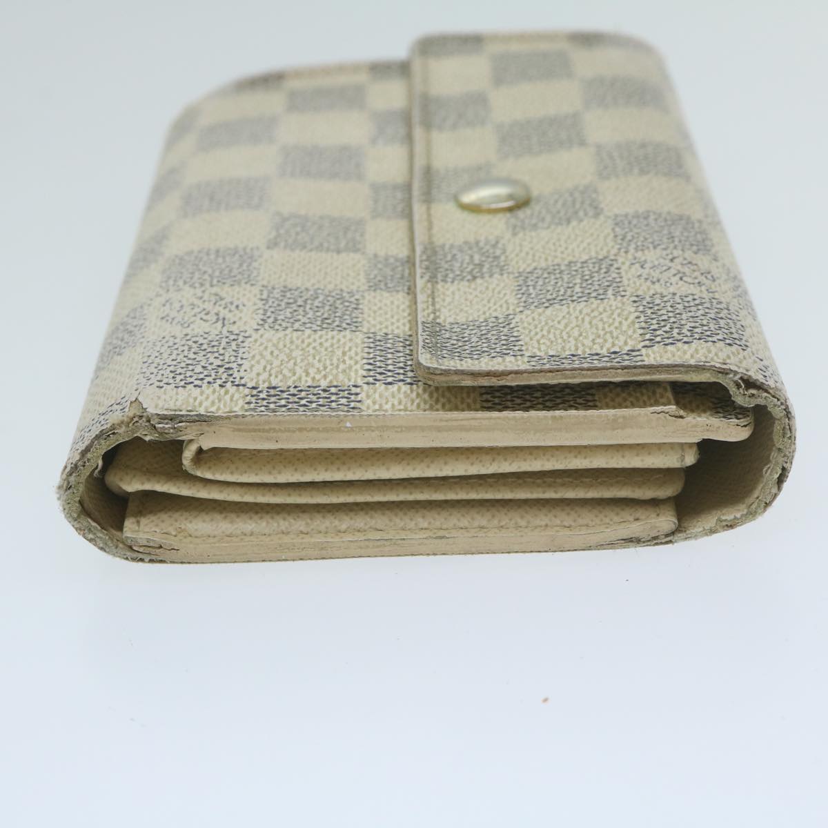 LOUIS VUITTON Damier Azur Portefeuille Alexandra Wallet N63068 LV Auth 64617