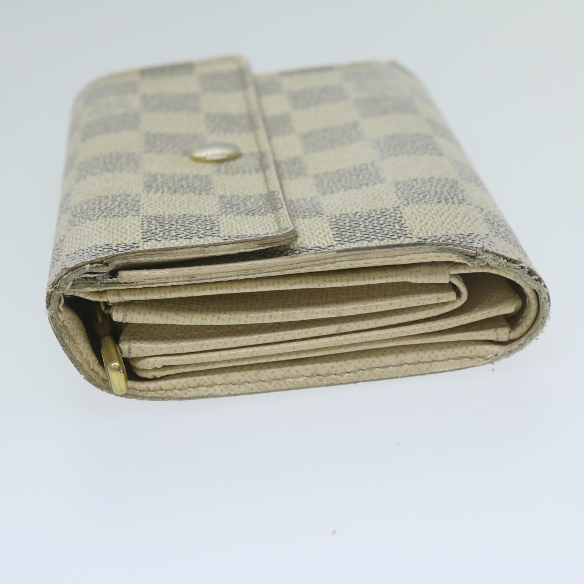 LOUIS VUITTON Damier Azur Portefeuille Alexandra Wallet N63068 LV Auth 64617