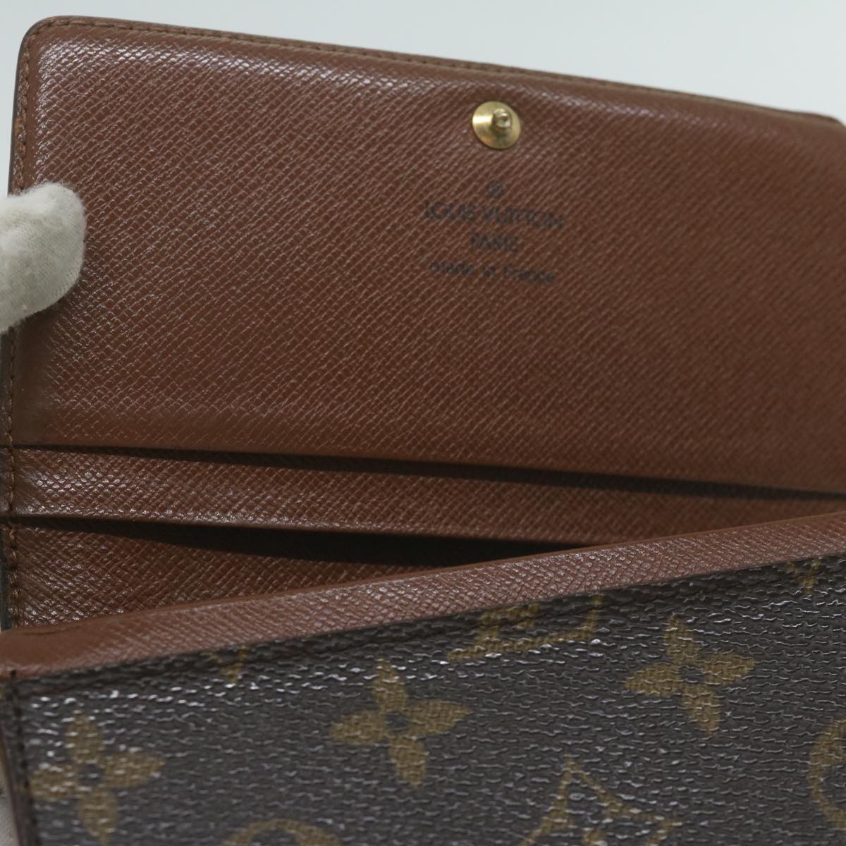 LOUIS VUITTON Monogram Porte Monnaie Billets Tresor Wallet M61730 Auth 64628