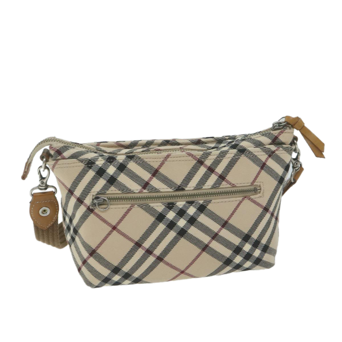 BURBERRY Nova Check Blue Label Shoulder Bag Canvas Beige Auth 64634