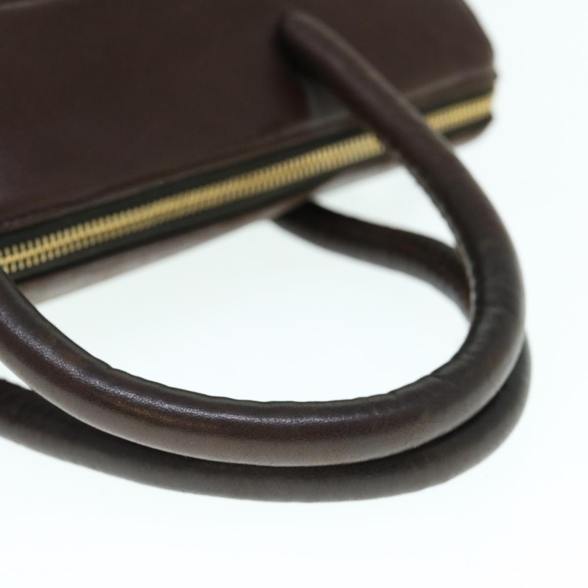 PRADA Hand Bag Nylon Leather Brown Auth 64636