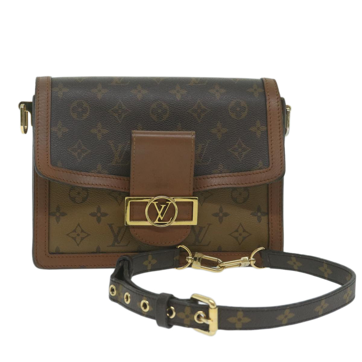 LOUIS VUITTON Monogram Reverse Dauphine MM Shoulder Bag M45958 LV Auth 64664A