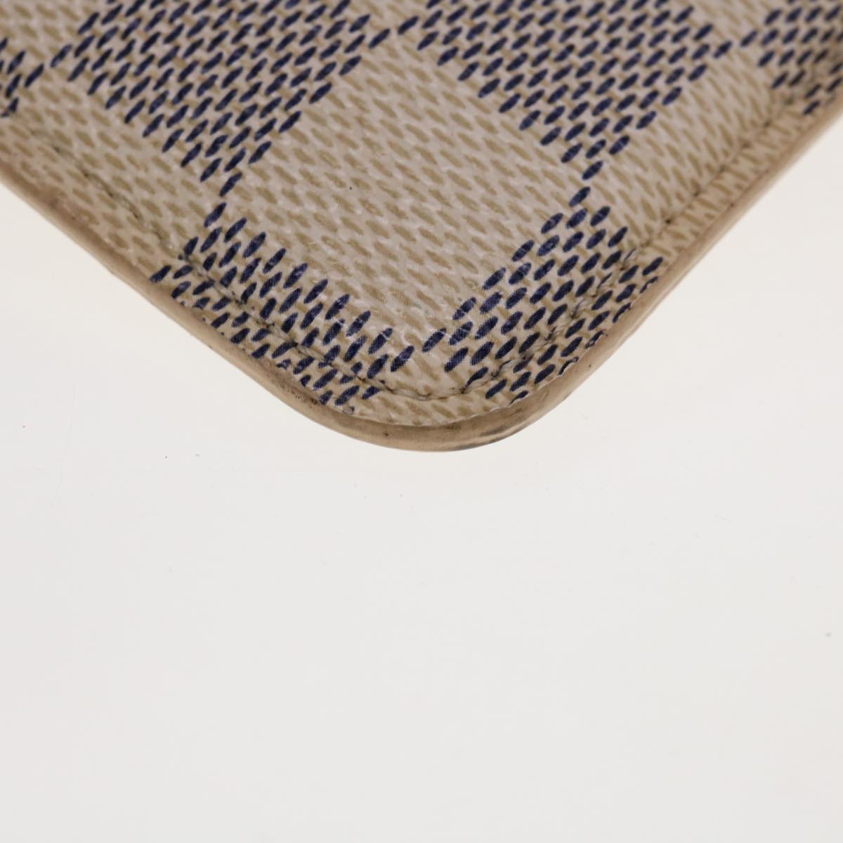 LOUIS VUITTON Damier Azur Etui Lunettes MM Glasses Case N60025 LV Auth 64687