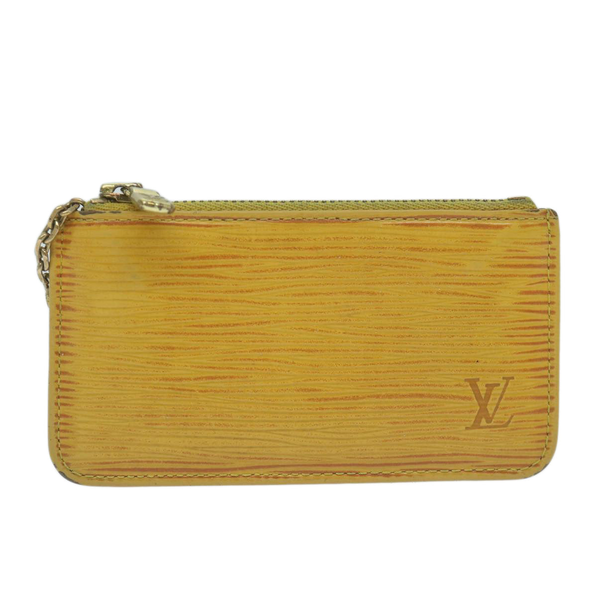 LOUIS VUITTON Epi Pochette Cles Coin Purse Yellow M63809 LV Auth 64689