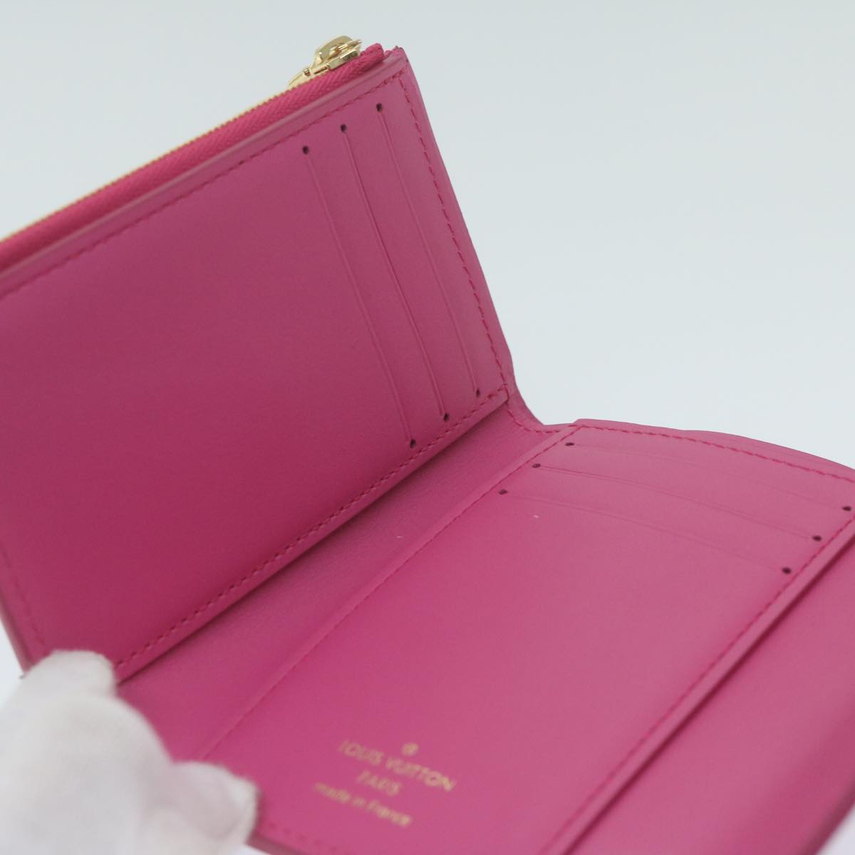 LOUIS VUITTON Nanogram Portefeuille Victorine Wallet Pink M82234 LV Auth 64693