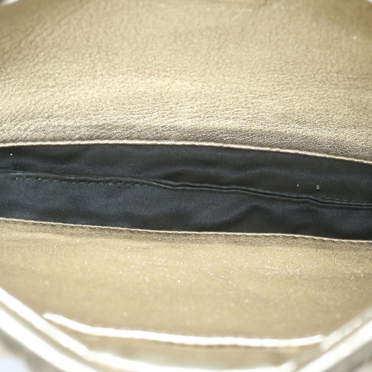Miu Miu Chain Shoulder Bag Leather Gold Auth 64708