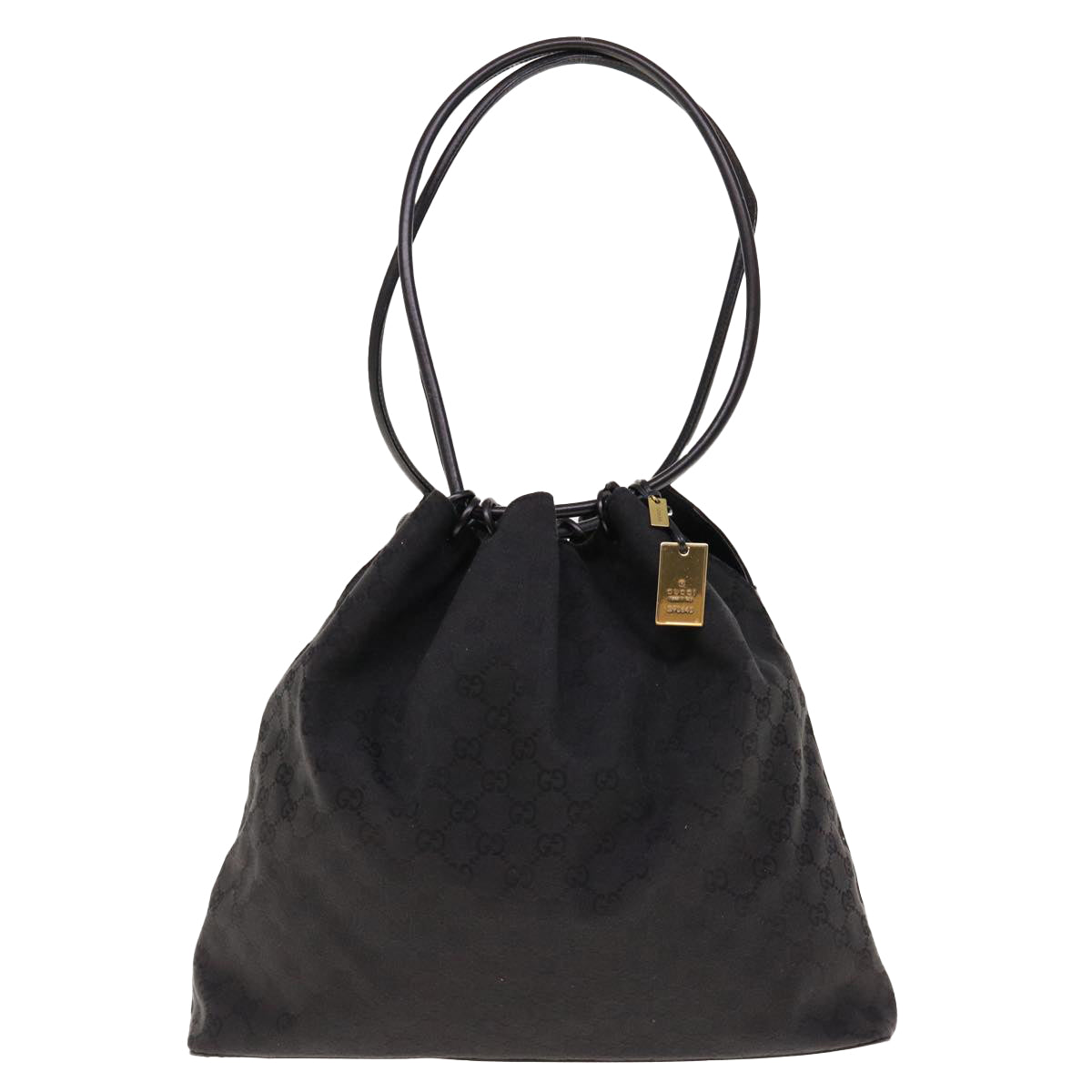 GUCCI GG Canvas Shoulder Bag Black 90640 Auth 64772