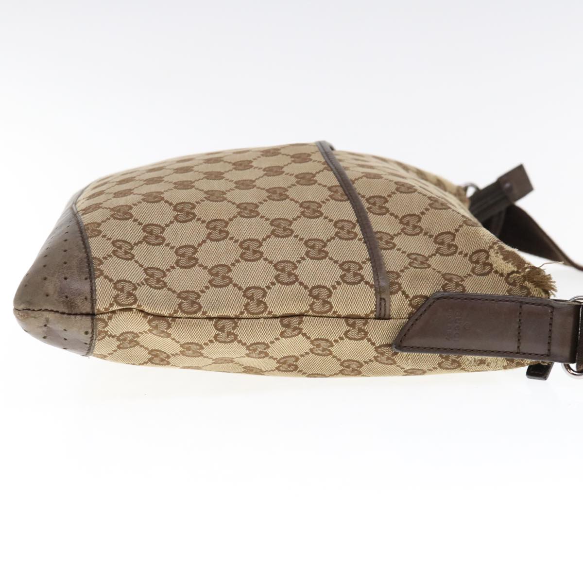 GUCCI GG Canvas Shoulder Bag Beige 145857 Auth 64778