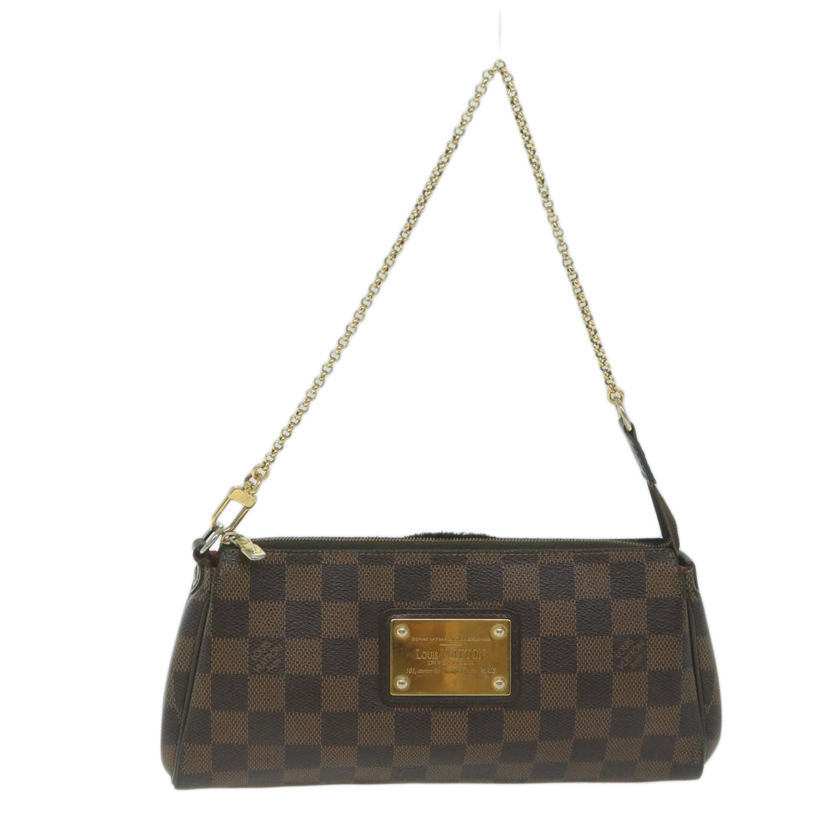 LOUIS VUITTON Damier Ebene Eva Shoulder Bag N55213 LV Auth 64788