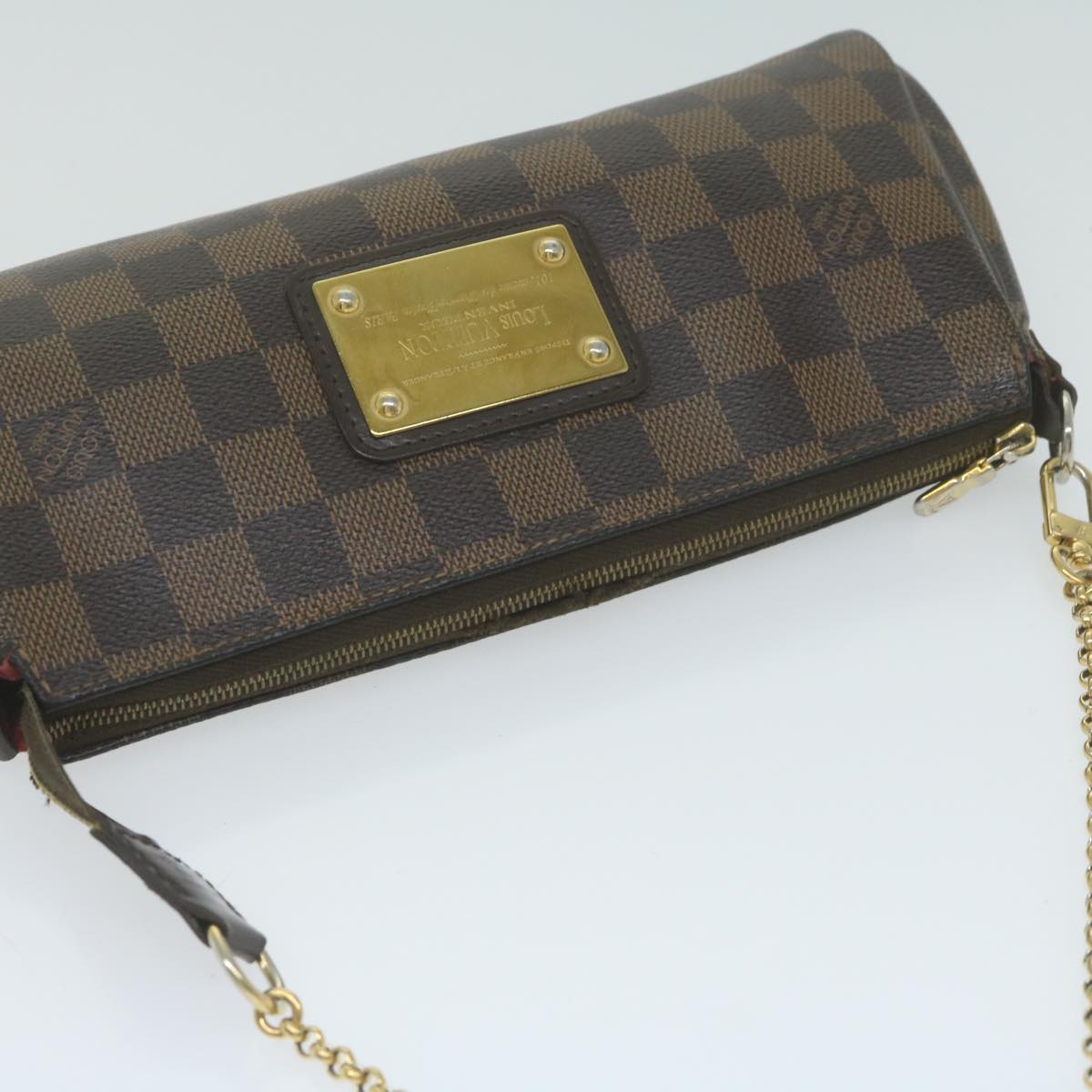 LOUIS VUITTON Damier Ebene Eva Shoulder Bag N55213 LV Auth 64788