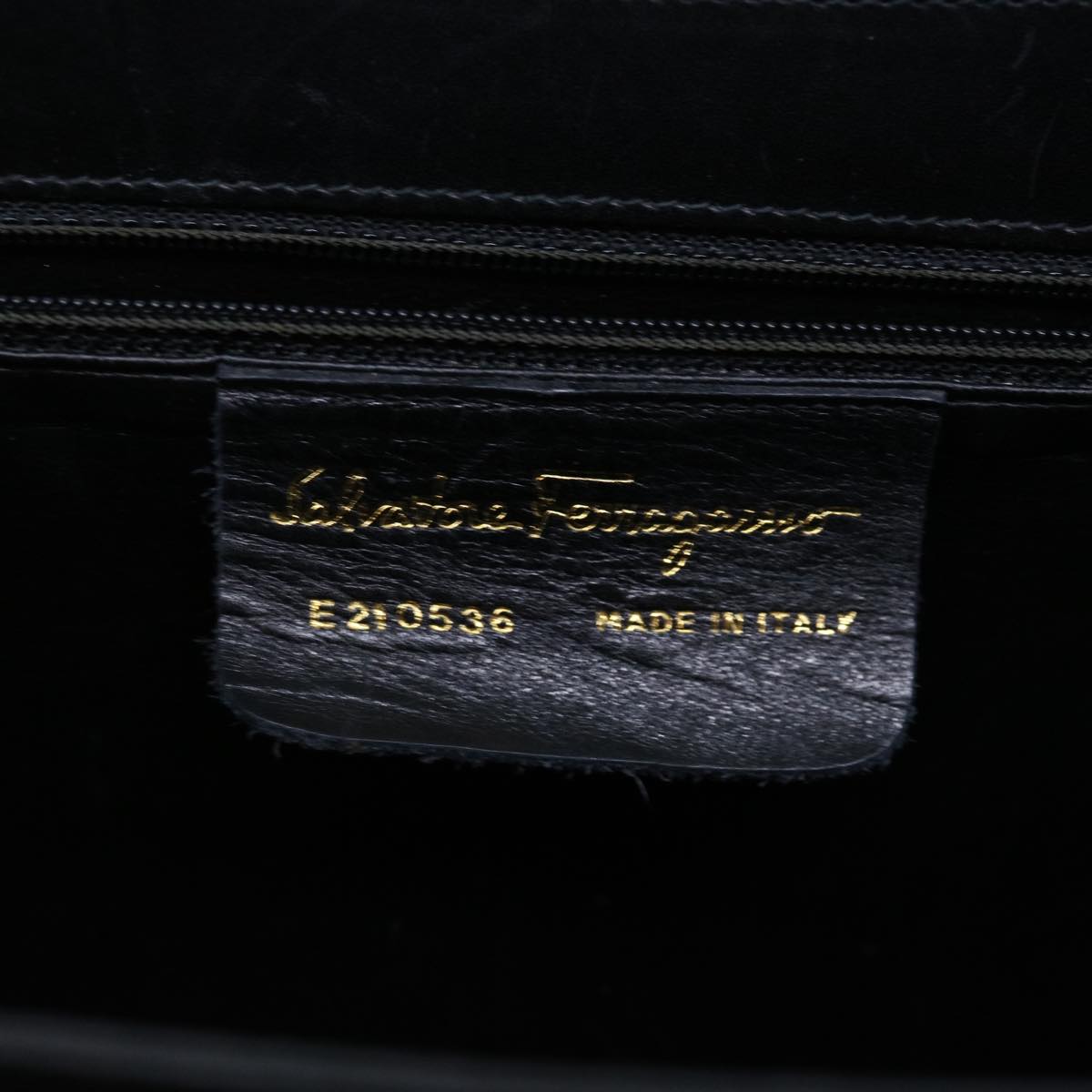 Salvatore Ferragamo Gancini Hand Bag Leather 2way Black Auth 64808