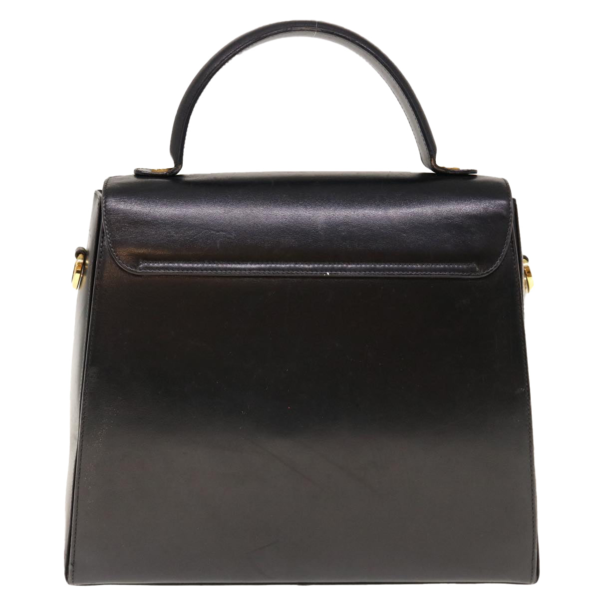 Salvatore Ferragamo Gancini Hand Bag Leather 2way Black Auth 64808 - 0