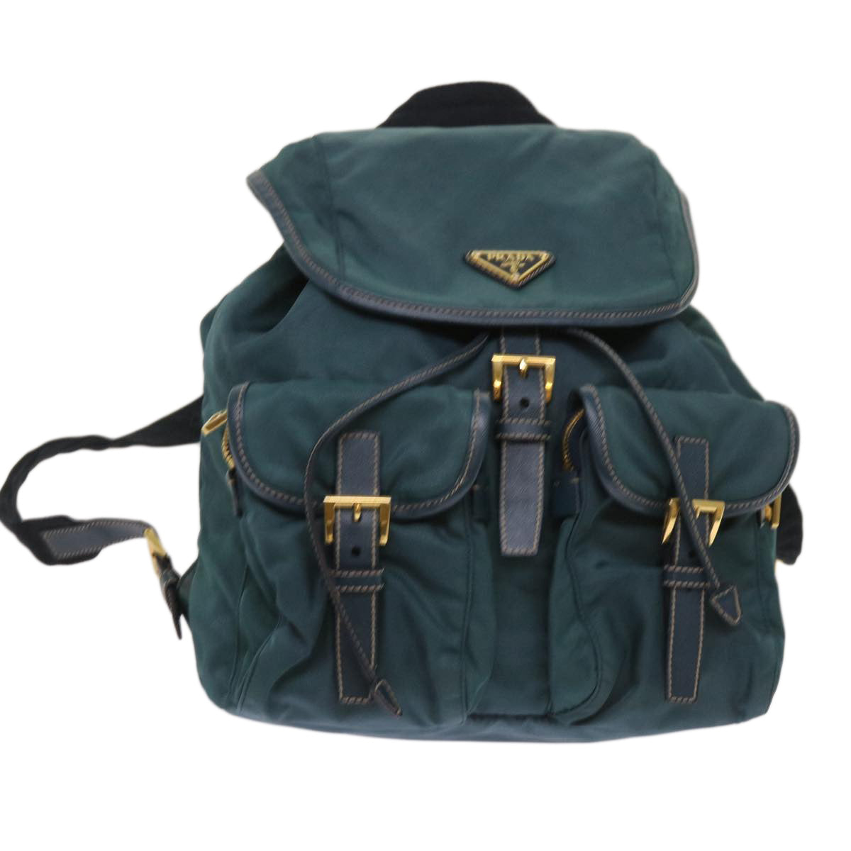 PRADA Backpack Nylon Green Auth 64865