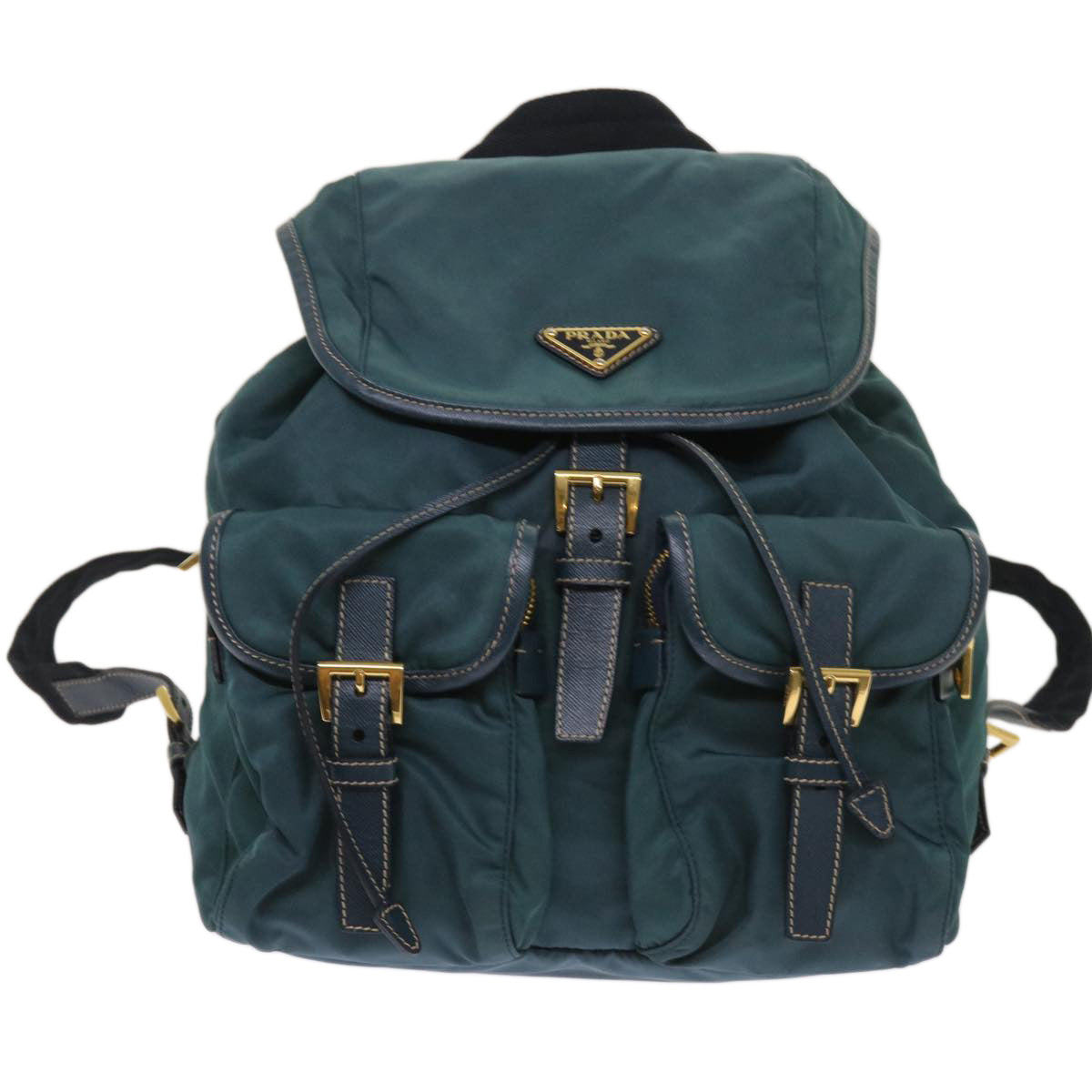 PRADA Backpack Nylon Green Auth 64865