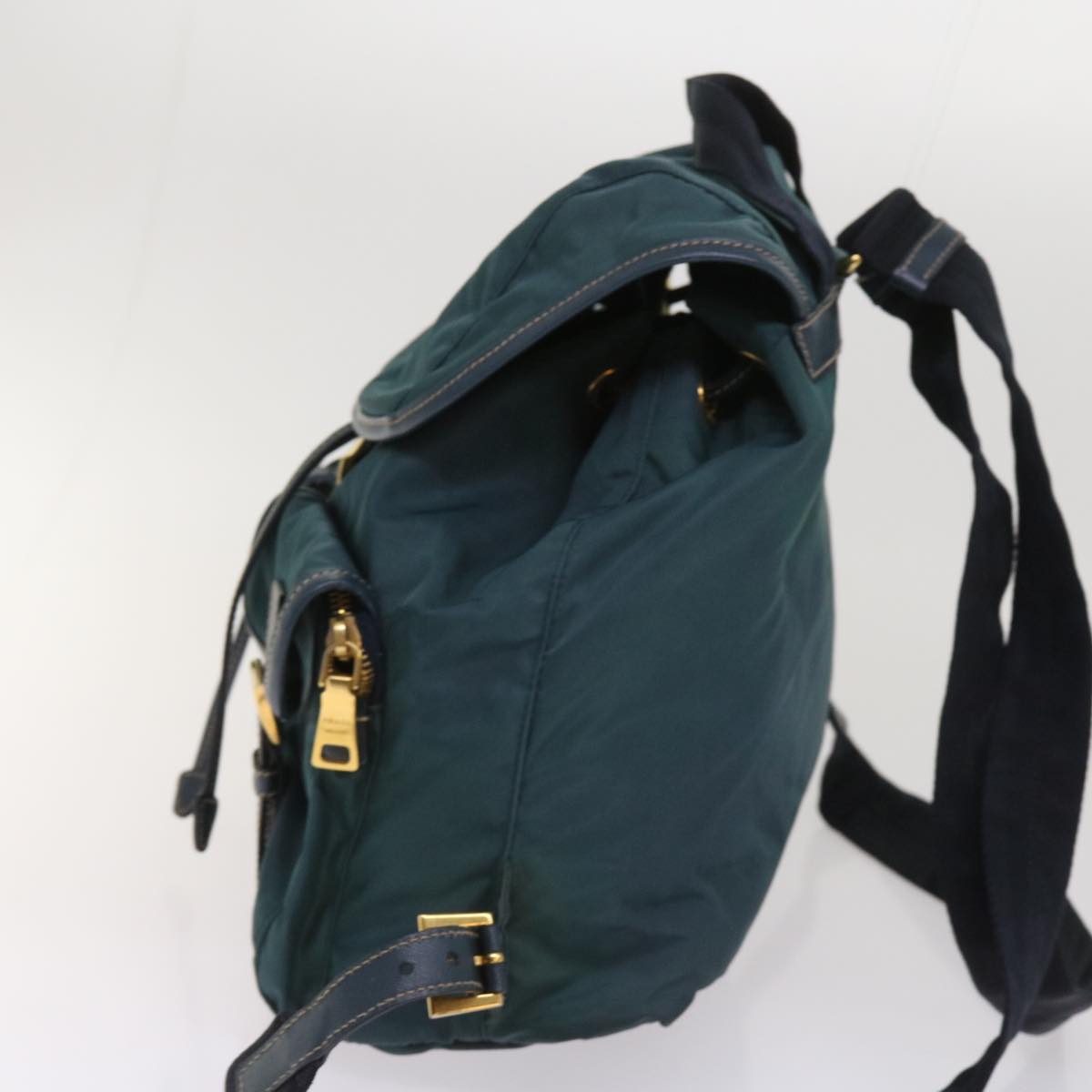 PRADA Backpack Nylon Green Auth 64865