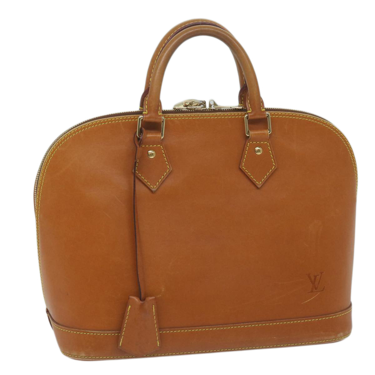 LOUIS VUITTON Nomad leather Alma Hand Bag Beige M85000 LV Auth 64976