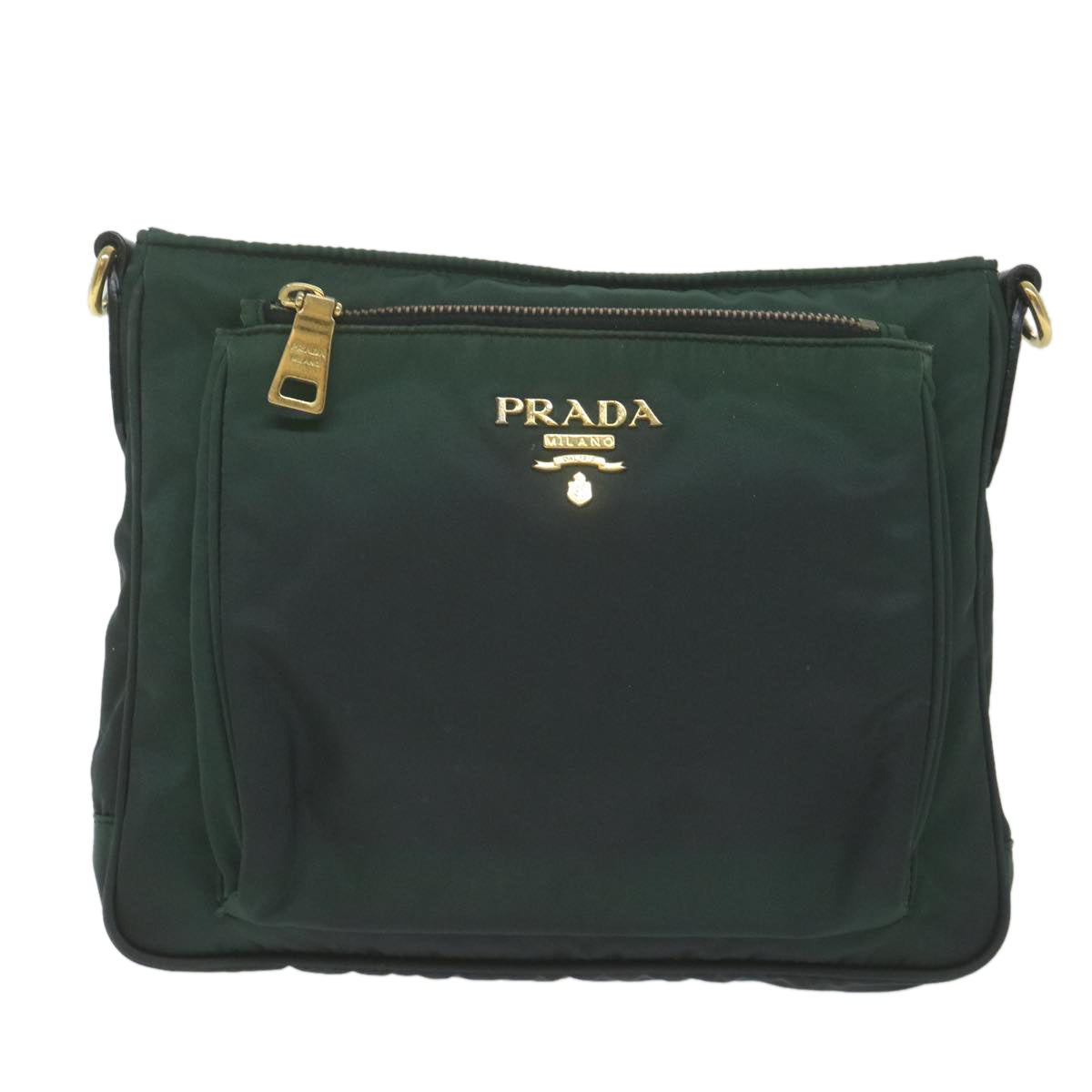 PRADA Shoulder Bag Nylon Green Auth 65078