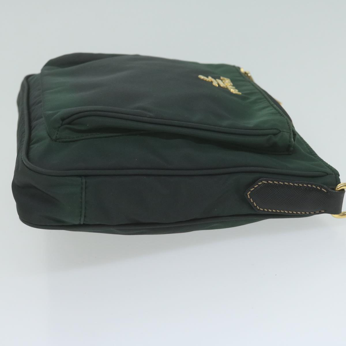 PRADA Shoulder Bag Nylon Green Auth 65078