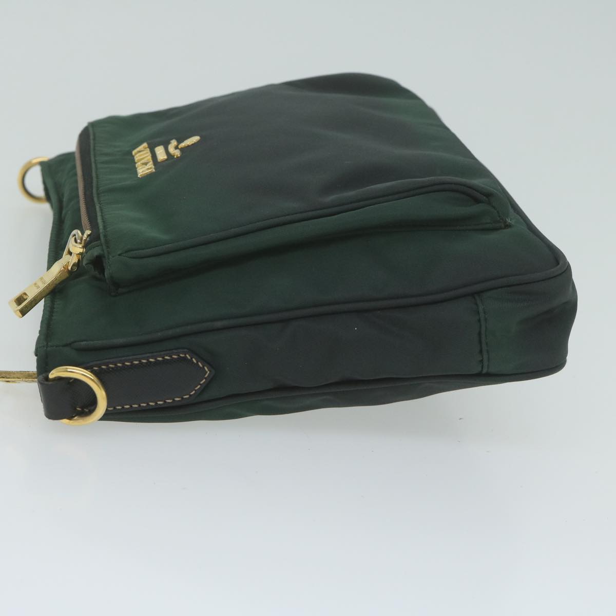 PRADA Shoulder Bag Nylon Green Auth 65078