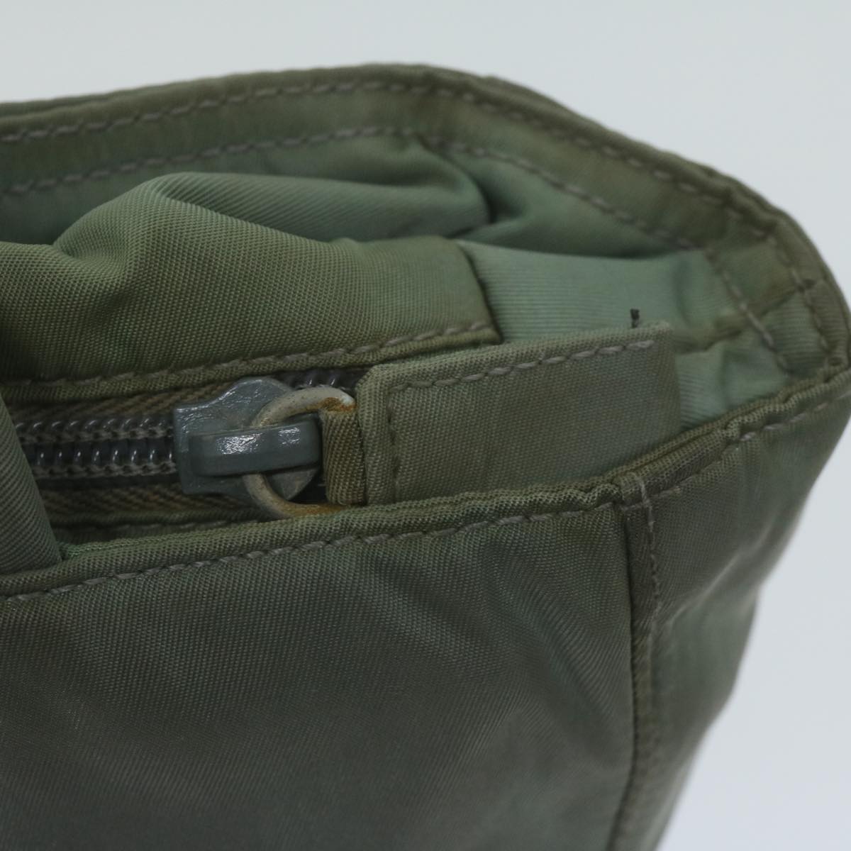 PRADA Tote Bag Nylon Khaki Auth 65152