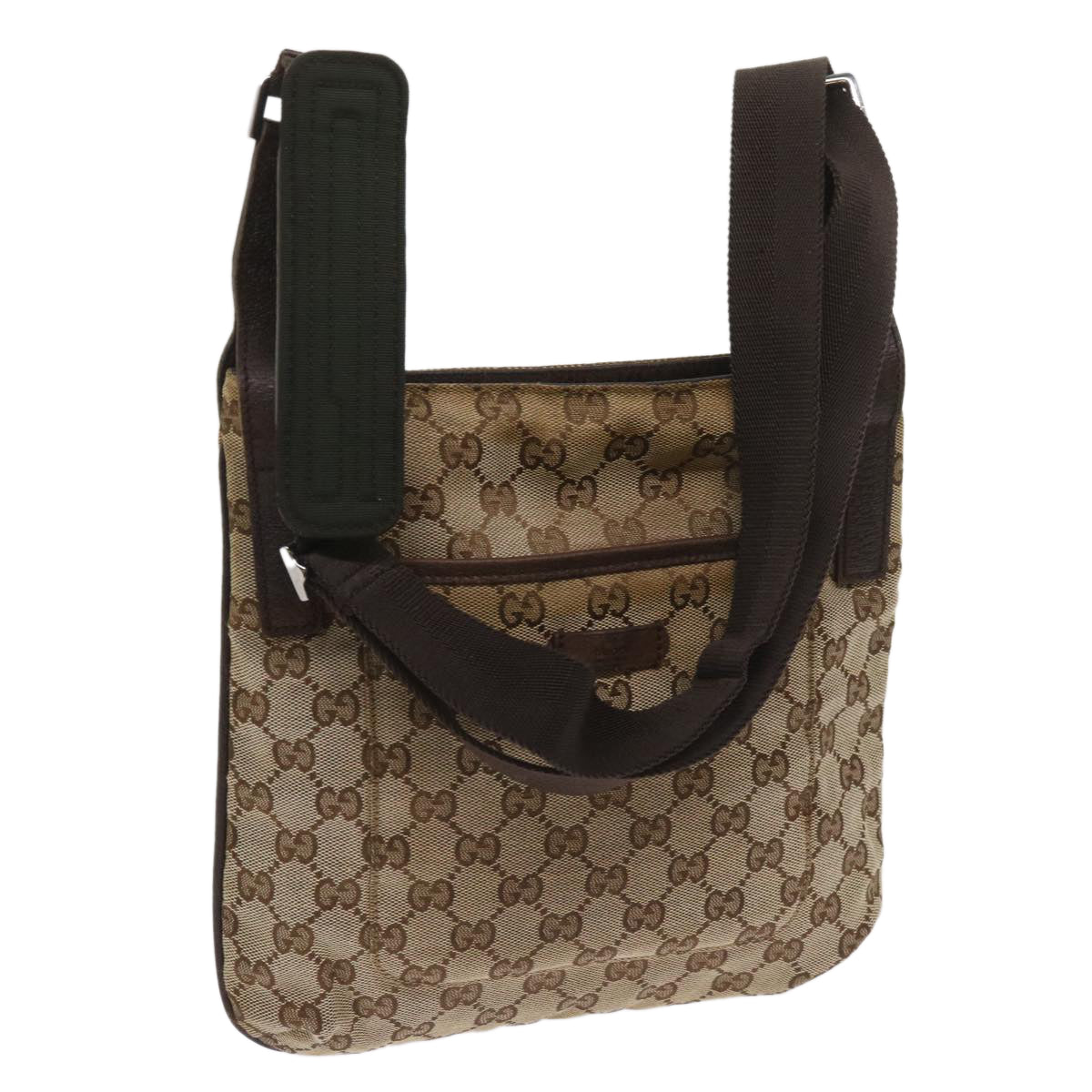 GUCCI GG Canvas Shoulder Bag Beige 122793 Auth 65303