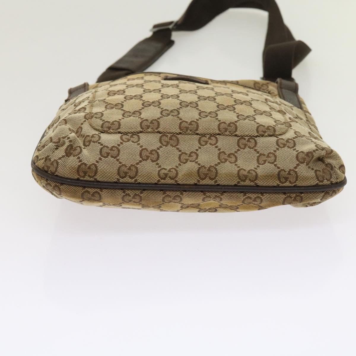 GUCCI GG Canvas Shoulder Bag Beige 122793 Auth 65303