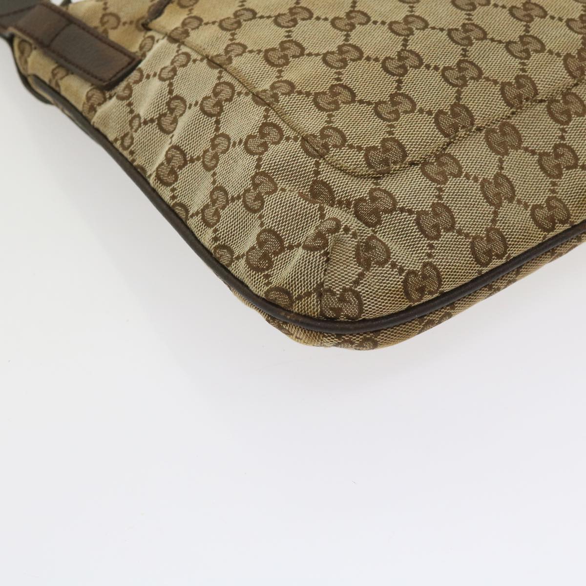 GUCCI GG Canvas Shoulder Bag Beige 122793 Auth 65303