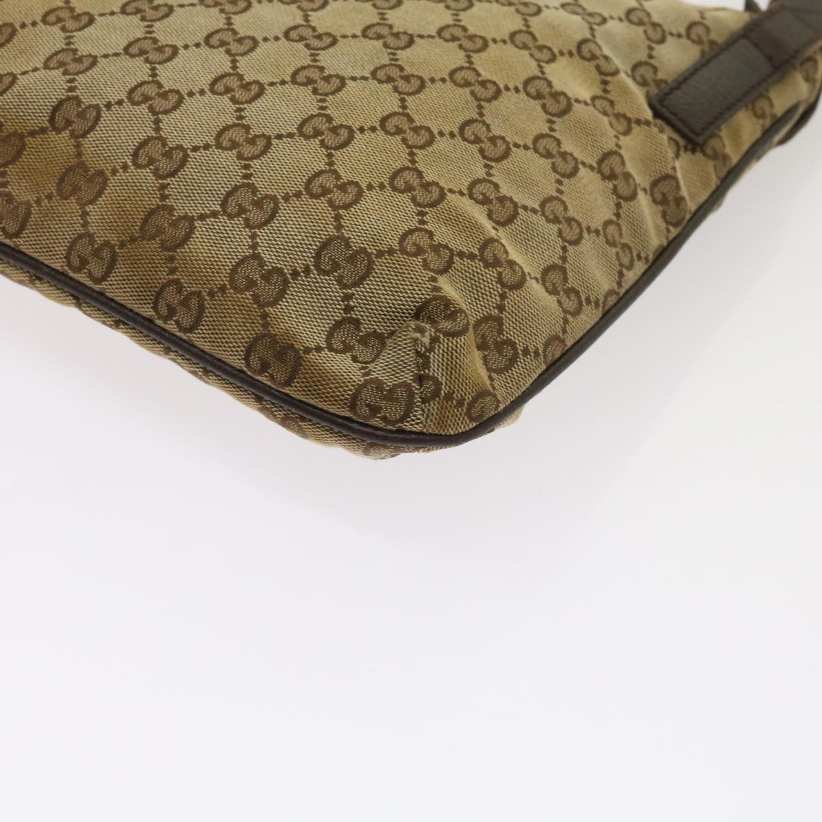 GUCCI GG Canvas Shoulder Bag Beige 122793 Auth 65303