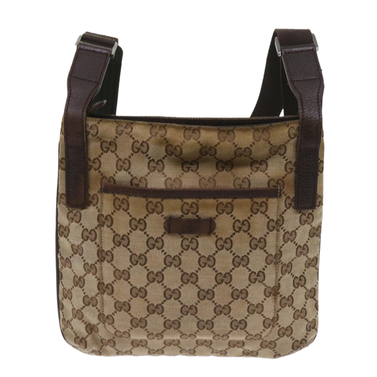 GUCCI GG Canvas Shoulder Bag Beige 122793 Auth 65303 - 0