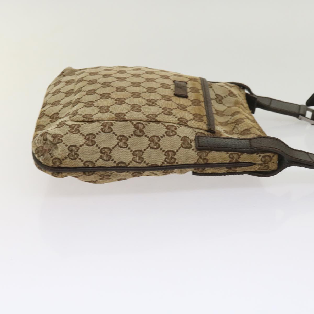 GUCCI GG Canvas Shoulder Bag Beige 122793 Auth 65303