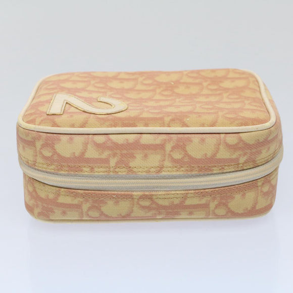 Christian Dior Trotter Canvas Pouch Pink Auth bs8817
