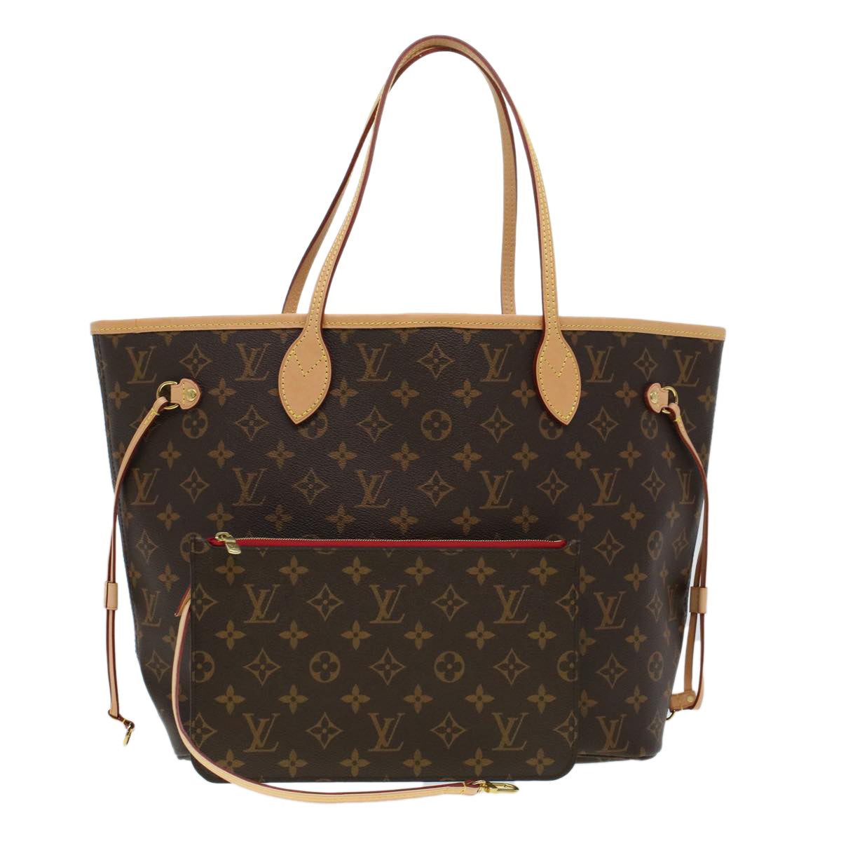 LOUIS VUITTON Monogram Neverfull MM Tote Bag Red M41177 LV Auth S439A